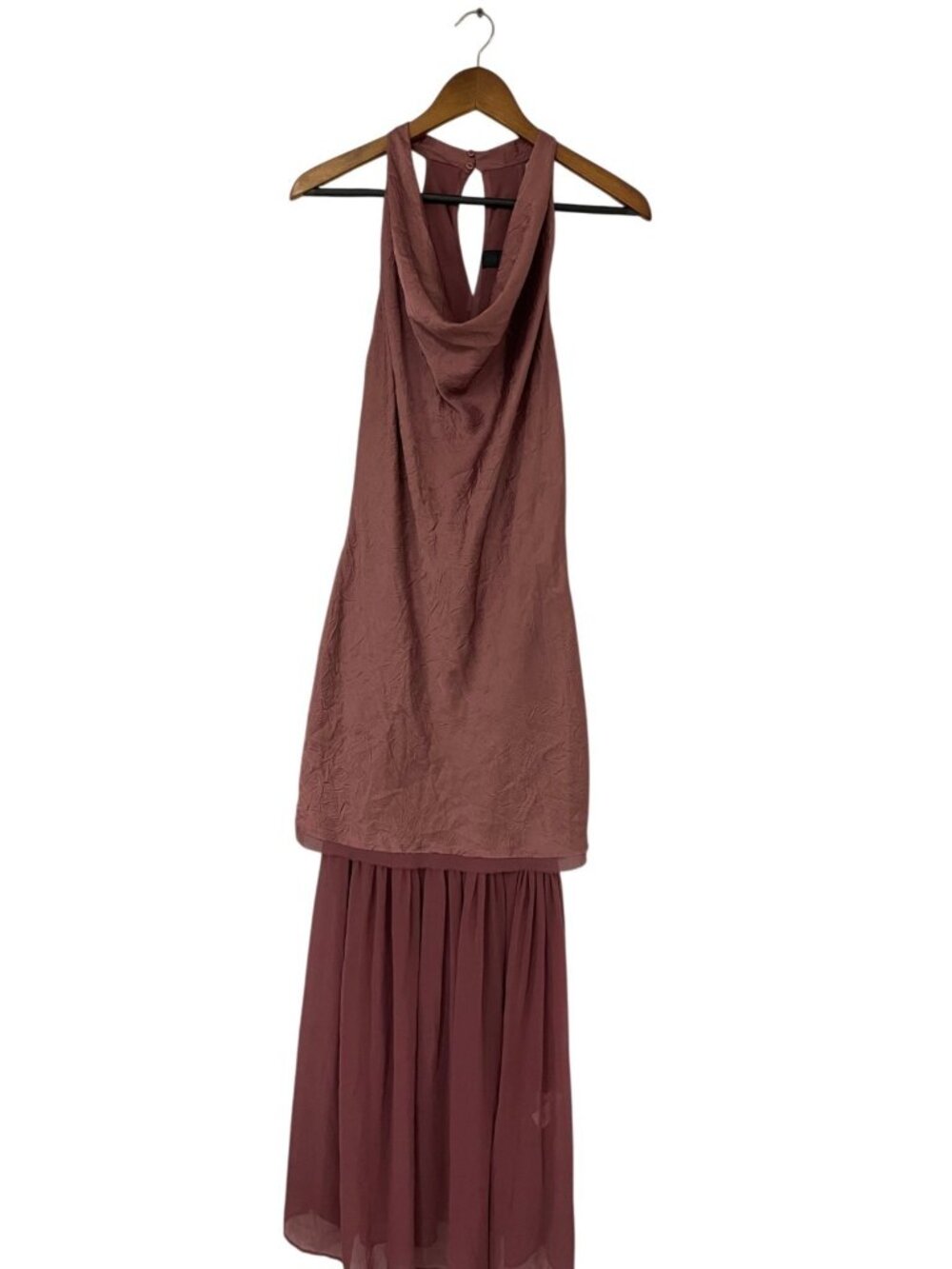 Zara Womens Midi Dress XS Pleated Combination Sleeveless Cowl Neck 5029/154 NWT - Picture 2 of 9